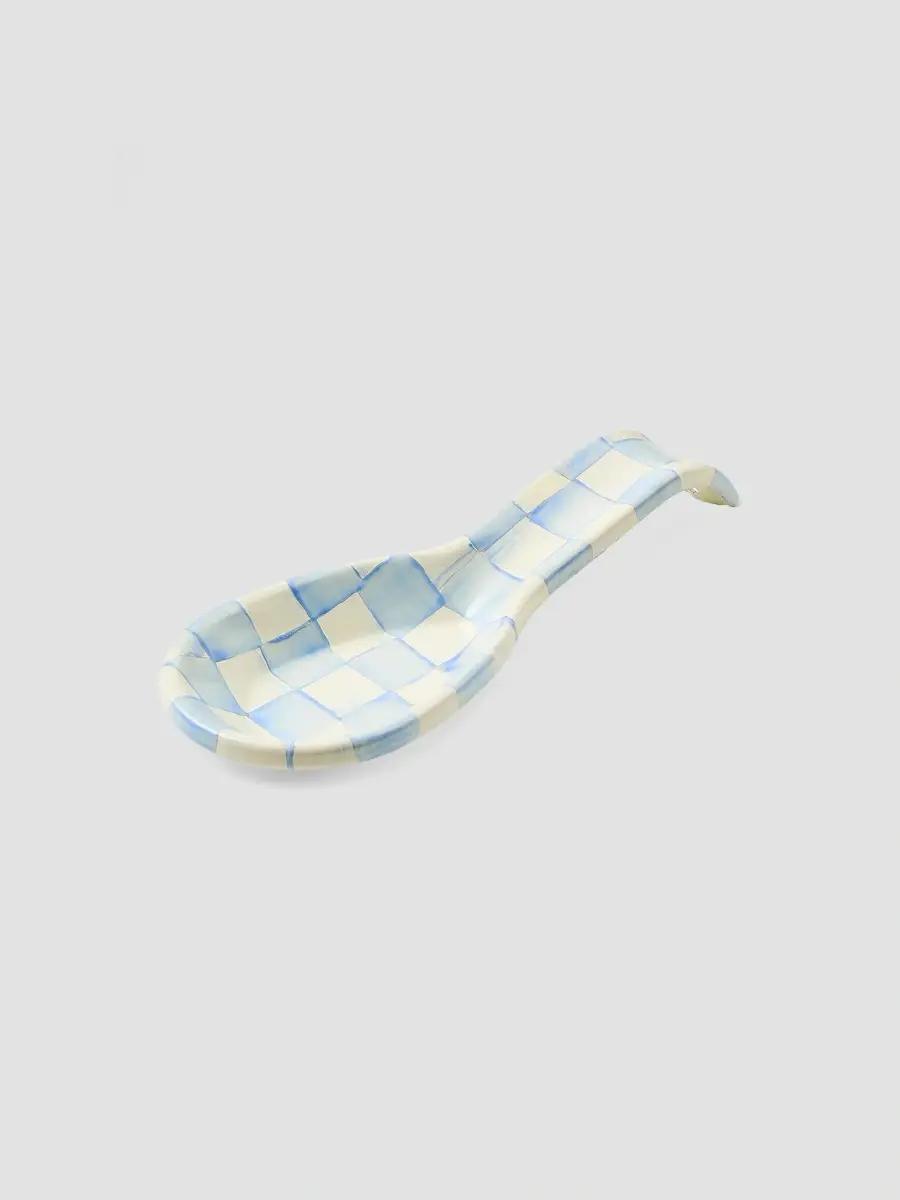 MacKenzie-Childs Sky Check Hand-Painted Enamel Soup Spoon | Thumbnail 2 MacKenzie-Childs Sky Check Hand-Painted Enamel Soup Spoon | Thumbnail 2
