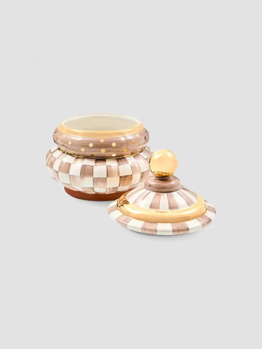 MacKenzie-Childs Check Ceramic Groovy Storage Container | Thumbnail 2