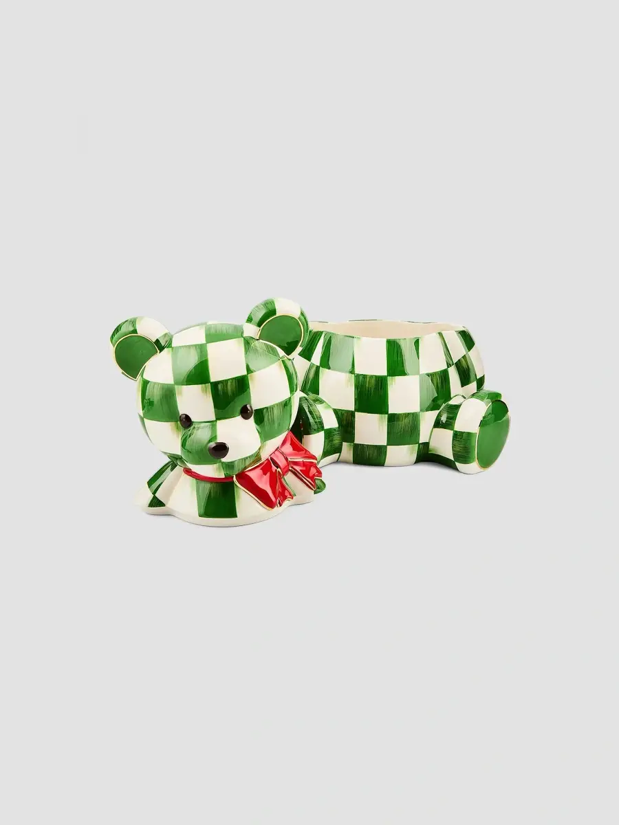 MacKenzie-Childs Check It Out Christmas Bear Cookie Jar | Thumbnail 2 MacKenzie-Childs Check It Out Christmas Bear Cookie Jar | Thumbnail 2
