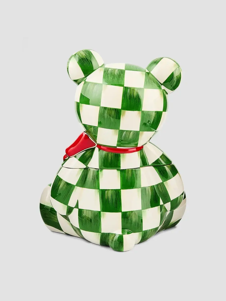 MacKenzie-Childs Check It Out Christmas Bear Cookie Jar | Thumbnail 3 MacKenzie-Childs Check It Out Christmas Bear Cookie Jar | Thumbnail 3