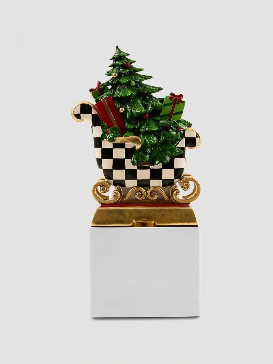 MacKenzie-Childs Merry Christmas Westminster Sleigh Resin Stocking Holder | Thumbnail 3