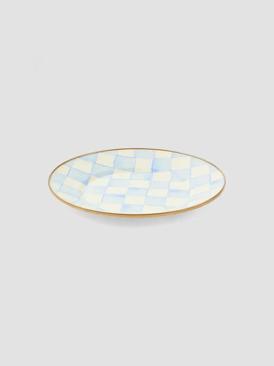 MacKenzie-Childs Sky Check Hand-Painted Enamel Salad Plate | Thumbnail 2 MacKenzie-Childs Sky Check Hand-Painted Enamel Salad Plate | Thumbnail 2