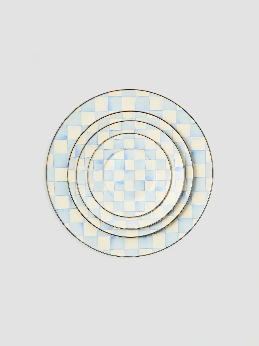 MacKenzie-Childs Sky Check Hand-Painted Enamel Salad Plate | Thumbnail 3 MacKenzie-Childs Sky Check Hand-Painted Enamel Salad Plate | Thumbnail 3