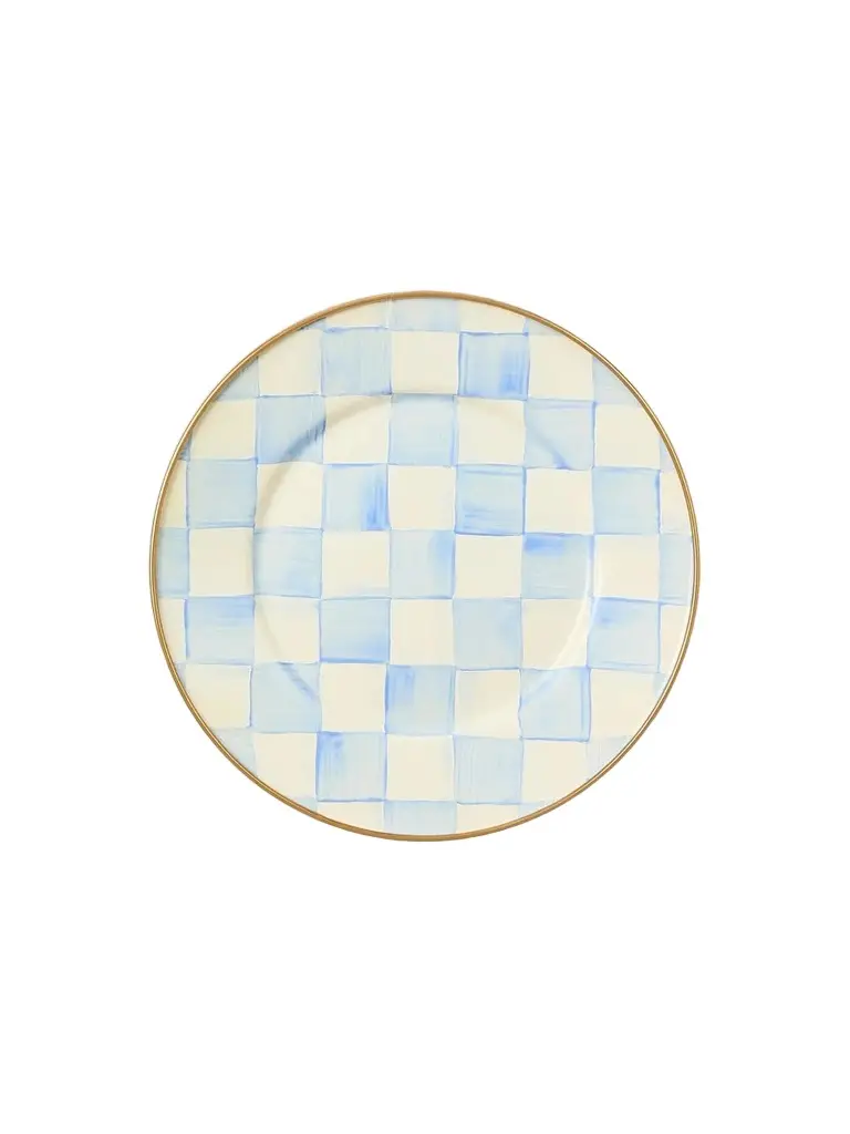 MacKenzie-Childs Sky Check Hand-Painted Enamel Salad Plate