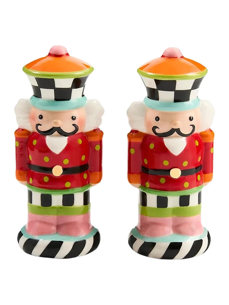 MacKenzie-Childs Confetti Christmas Nutcracker Salt & Pepper Shakers