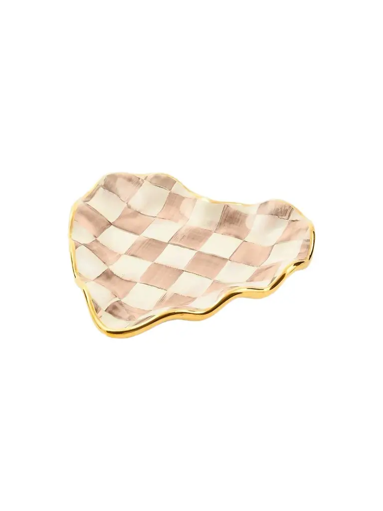 MacKenzie-Childs Mocha Check Ceramic Dish