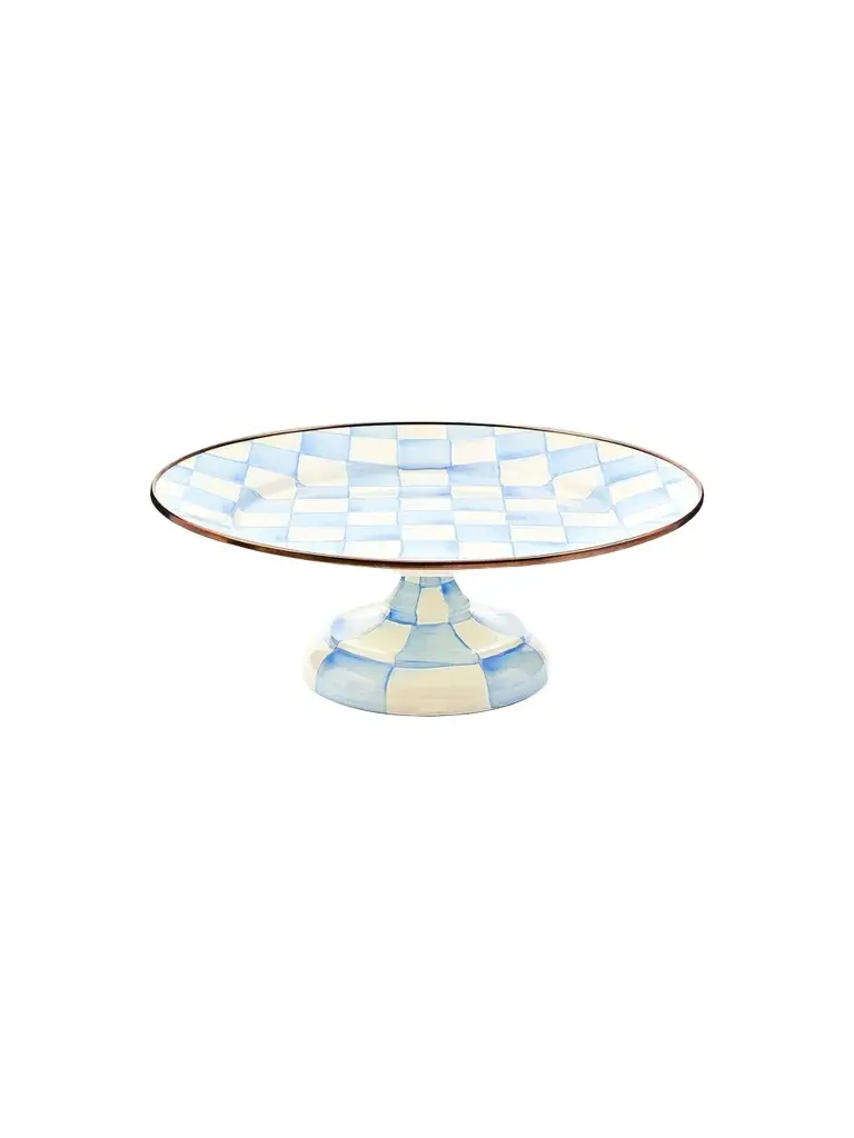 Sky Check Hand-Painted Enamel Cake Stand Sky Check Hand-Painted Enamel Cake Stand