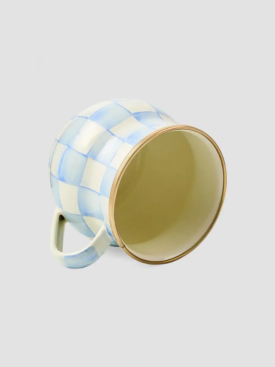 MacKenzie-Childs Sky Check Hand-Painted Enamel Mug | Thumbnail 2 MacKenzie-Childs Sky Check Hand-Painted Enamel Mug | Thumbnail 2