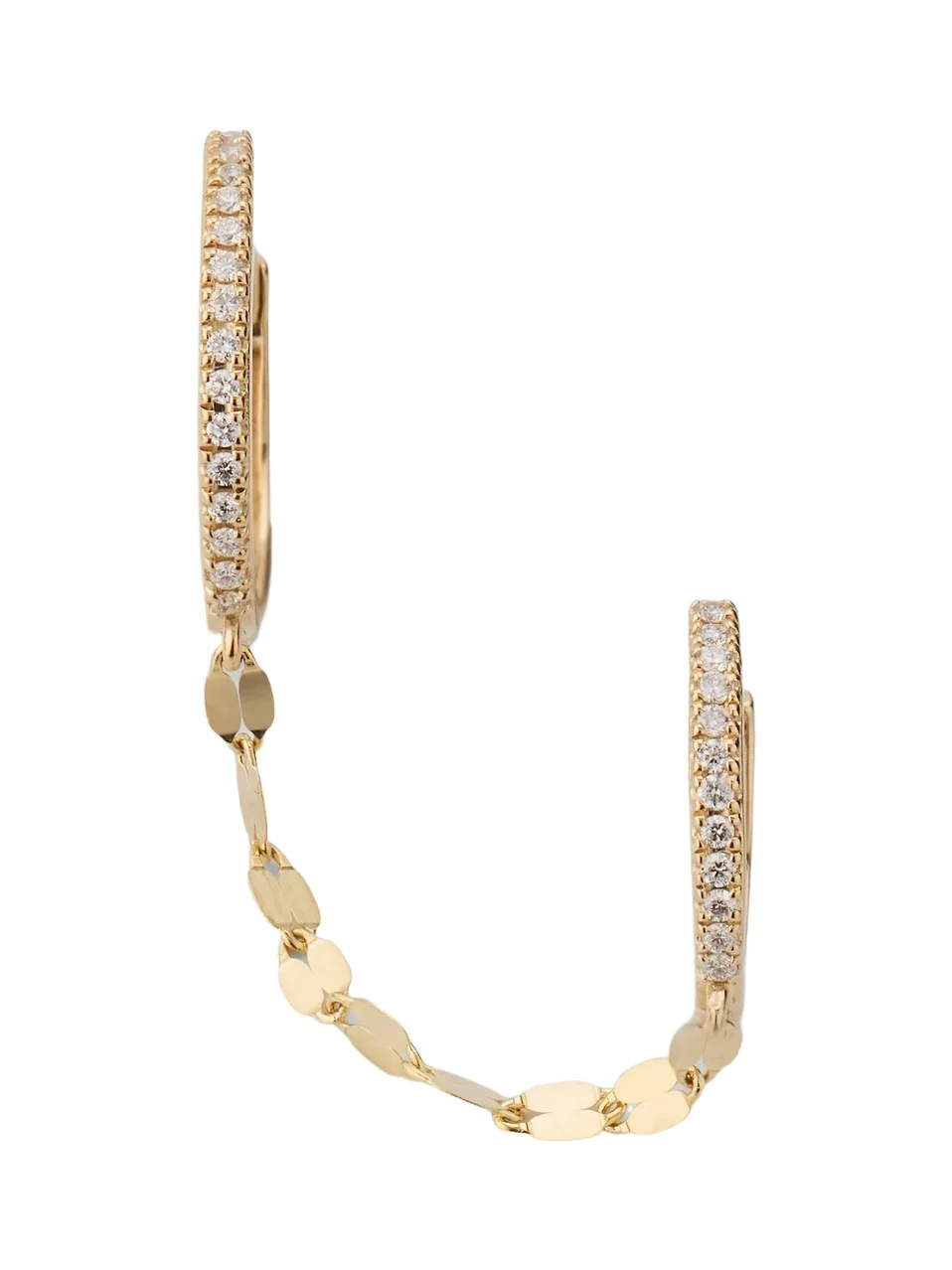 Women's Half Pair 14K Yellow Gold & 0.07 TCW Diamond Double-Piercing Huggie Earring Women's Half Pair 14K Yellow Gold & 0.07 TCW Diamond Double-Piercing Huggie Earring