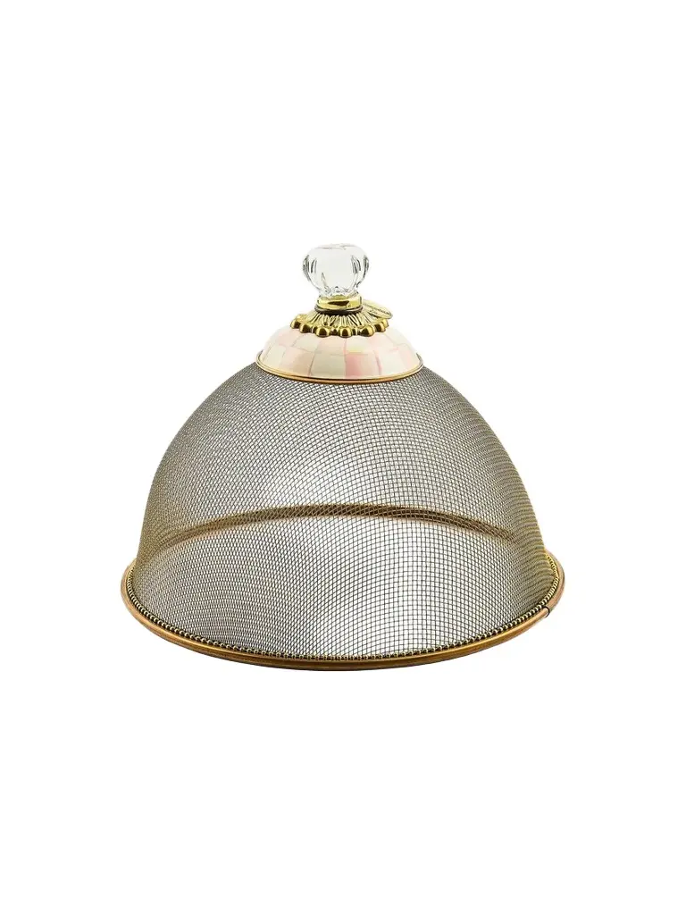 MacKenzie-Childs Rosy Check Small Mesh Food Dome