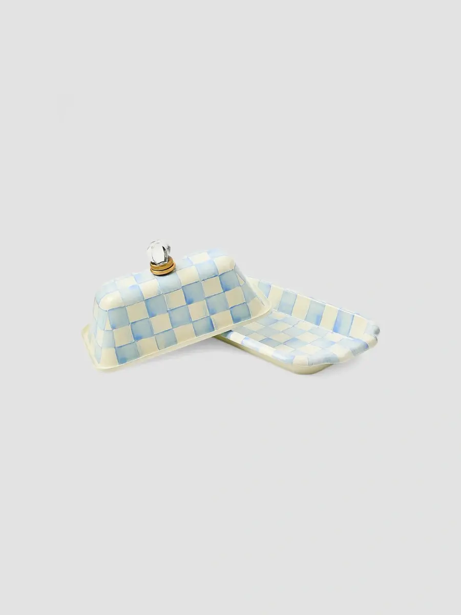 MacKenzie-Childs Sky Check Enamel Butter Box | Thumbnail 2 MacKenzie-Childs Sky Check Enamel Butter Box | Thumbnail 2