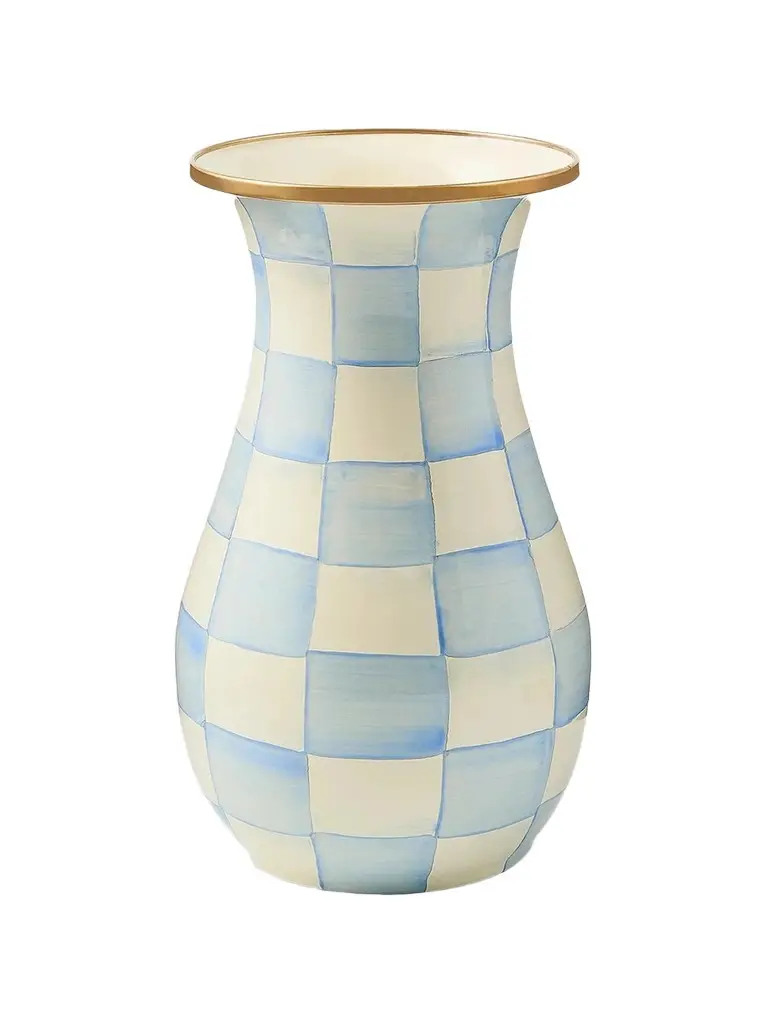 MacKenzie-Childs Sky Check Hand-Painted Enamel Vase