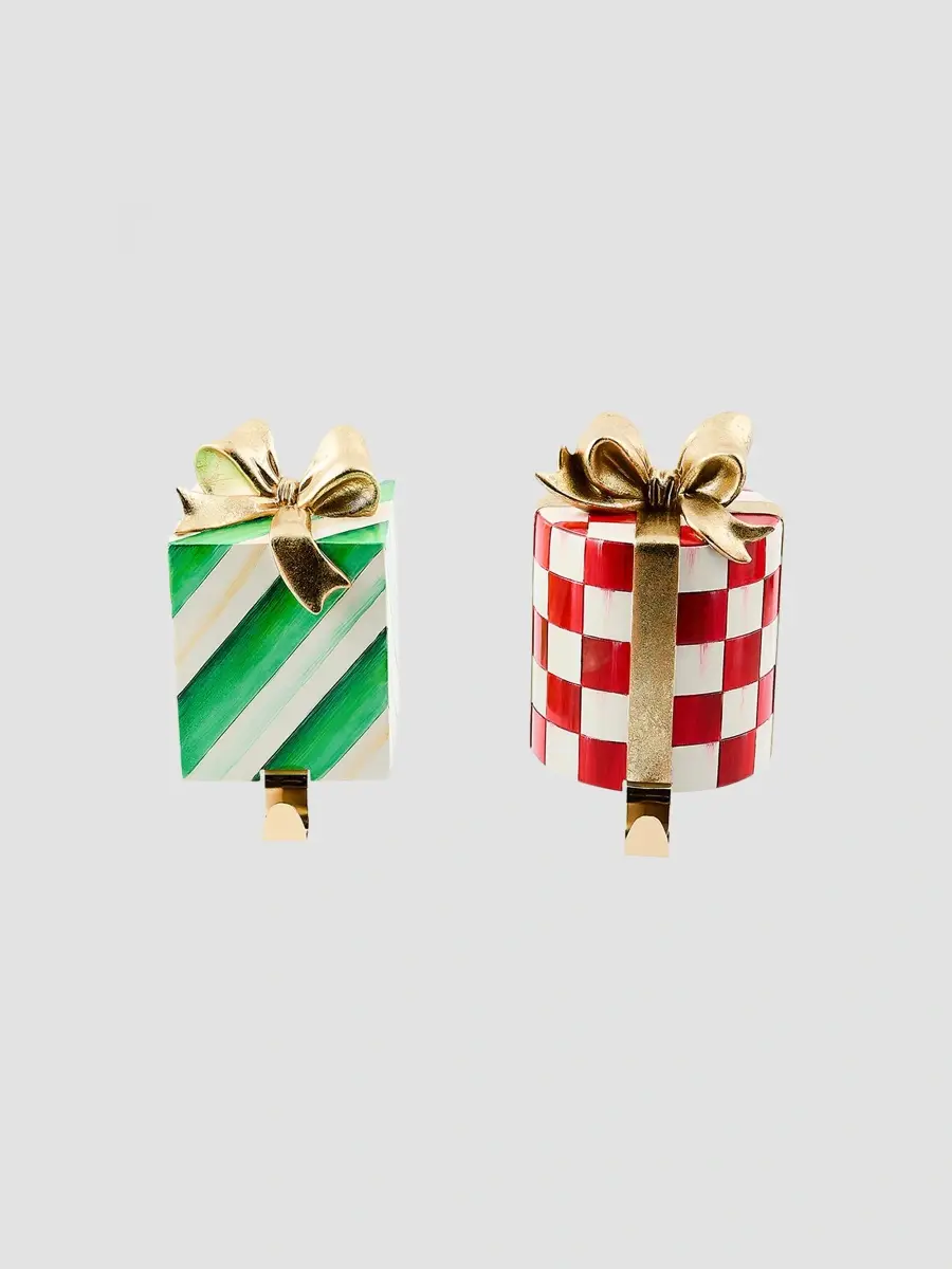 MacKenzie-Childs Check It Out 2-Piece Gift Stocking Holder Set | Thumbnail 2 MacKenzie-Childs Check It Out 2-Piece Gift Stocking Holder Set | Thumbnail 2