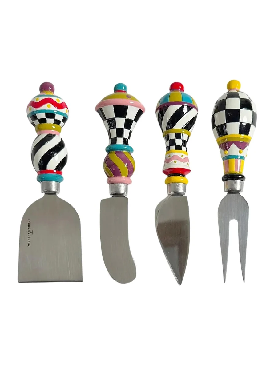 MacKenzie-Childs Jubilee 4-Piece Cheese Knife Set
