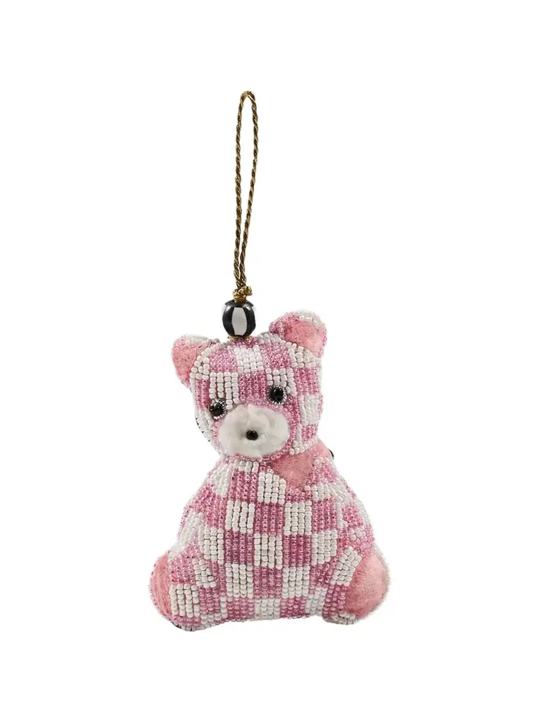 Rosy Check Beaded Bear Ornament Rosy Check Beaded Bear Ornament