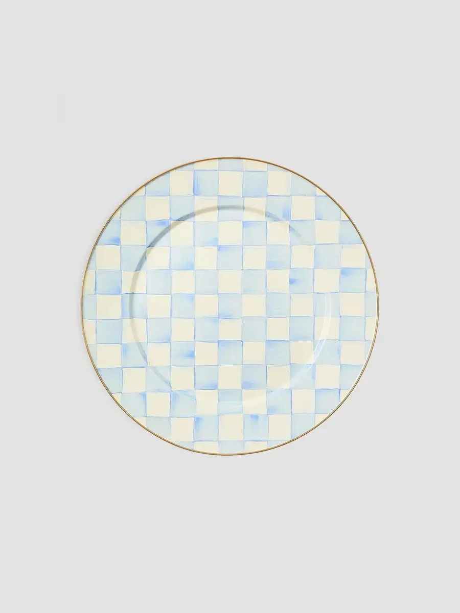 MacKenzie-Childs Sky Check Hand-Painted Enamel Serving Platter | Thumbnail 2 MacKenzie-Childs Sky Check Hand-Painted Enamel Serving Platter | Thumbnail 2