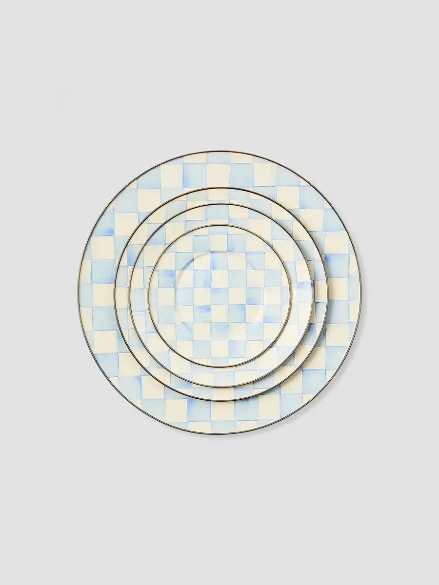 MacKenzie-Childs Sky Check Hand-Painted Enamel Serving Platter | Thumbnail 3 MacKenzie-Childs Sky Check Hand-Painted Enamel Serving Platter | Thumbnail 3