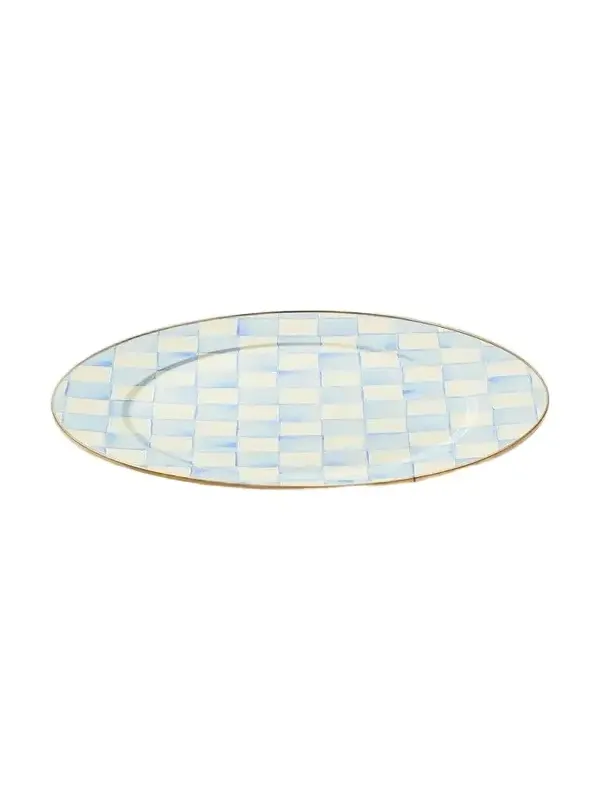 MacKenzie-Childs Sky Check Hand-Painted Enamel Serving Platter