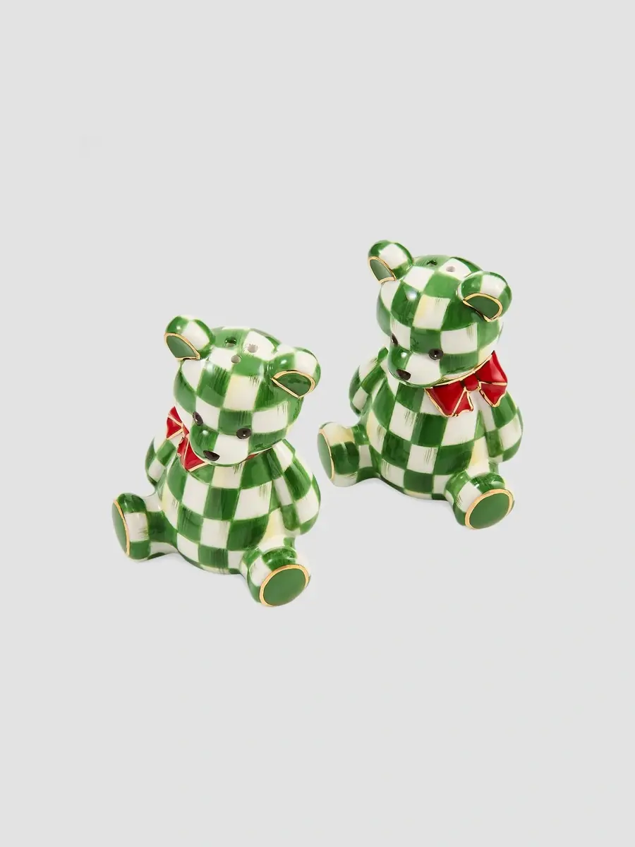 MacKenzie-Childs Emerald Check Salt & Pepper Shakers | Thumbnail 2 MacKenzie-Childs Emerald Check Salt & Pepper Shakers | Thumbnail 2