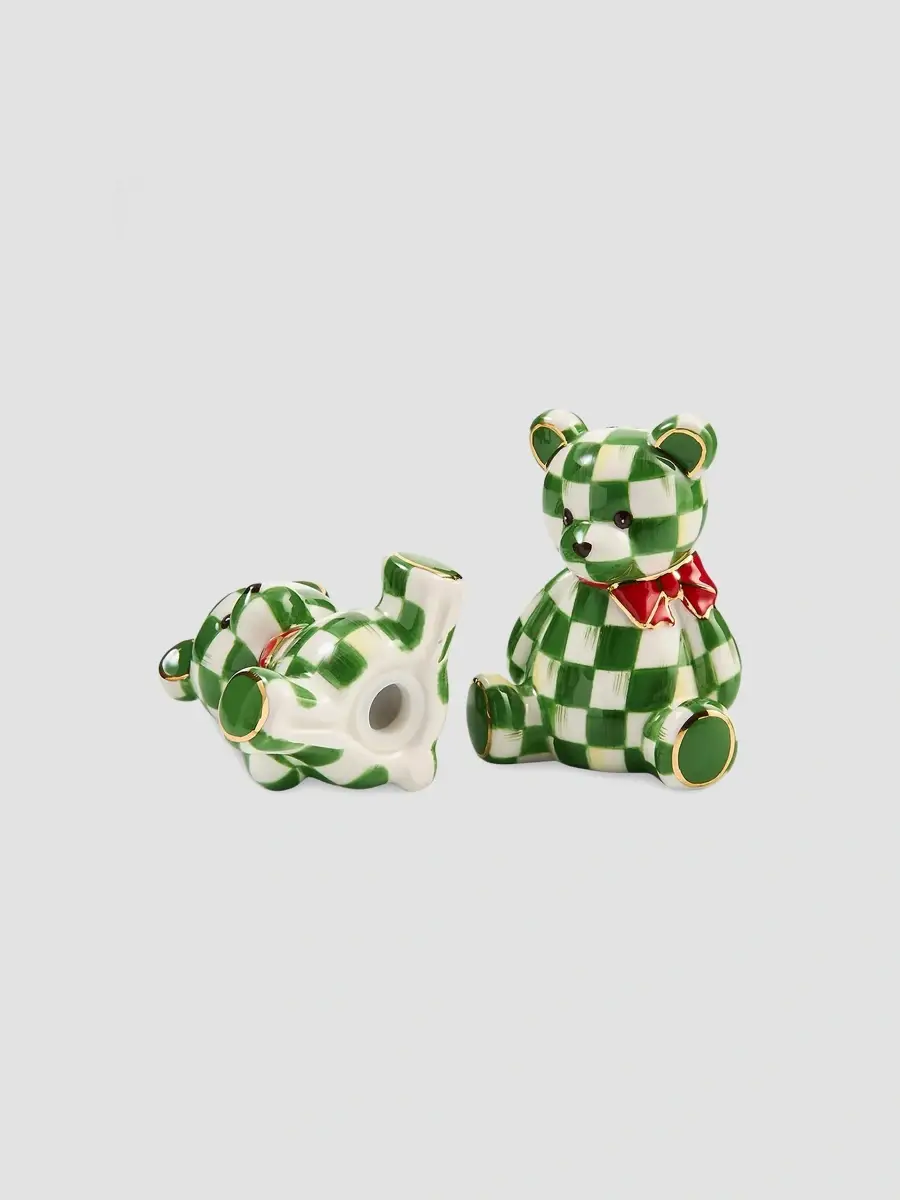 MacKenzie-Childs Emerald Check Salt & Pepper Shakers | Thumbnail 3 MacKenzie-Childs Emerald Check Salt & Pepper Shakers | Thumbnail 3
