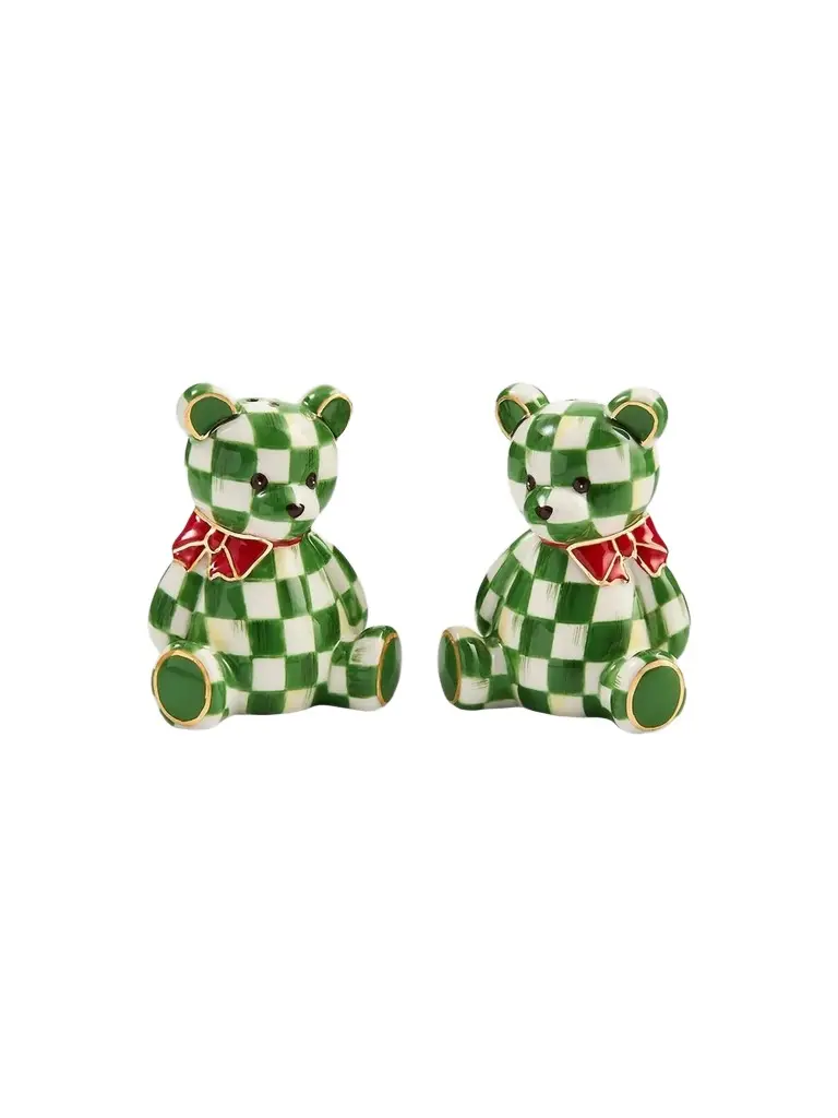 Emerald Check Salt & Pepper Shakers Emerald Check Salt & Pepper Shakers