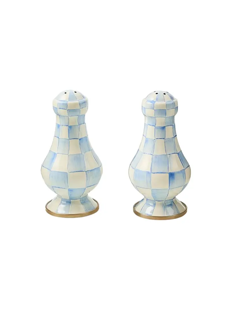 MacKenzie-Childs Sky Check Enamel Salt & Pepper Shakers