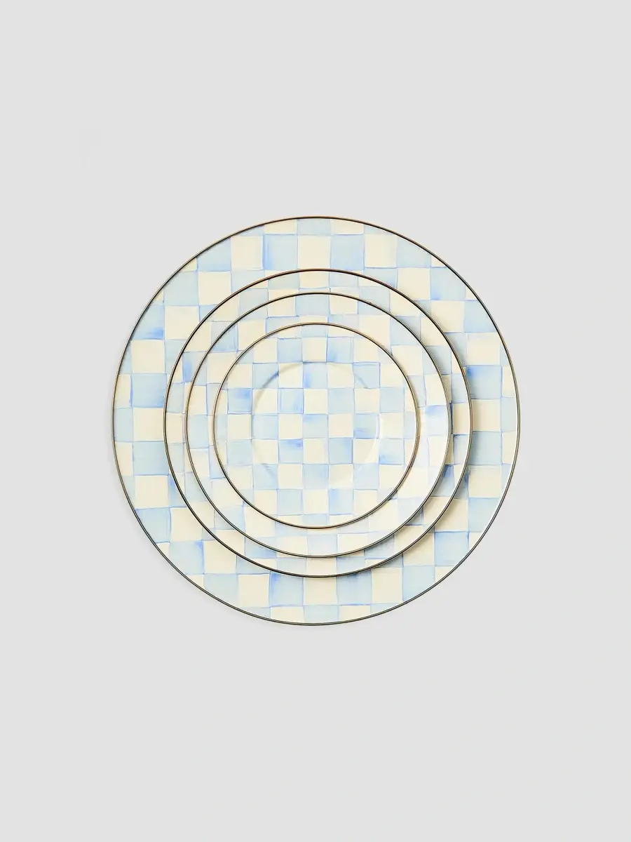 MacKenzie-Childs Sky Check Enamel Dinner Plate | Thumbnail 3 MacKenzie-Childs Sky Check Enamel Dinner Plate | Thumbnail 3