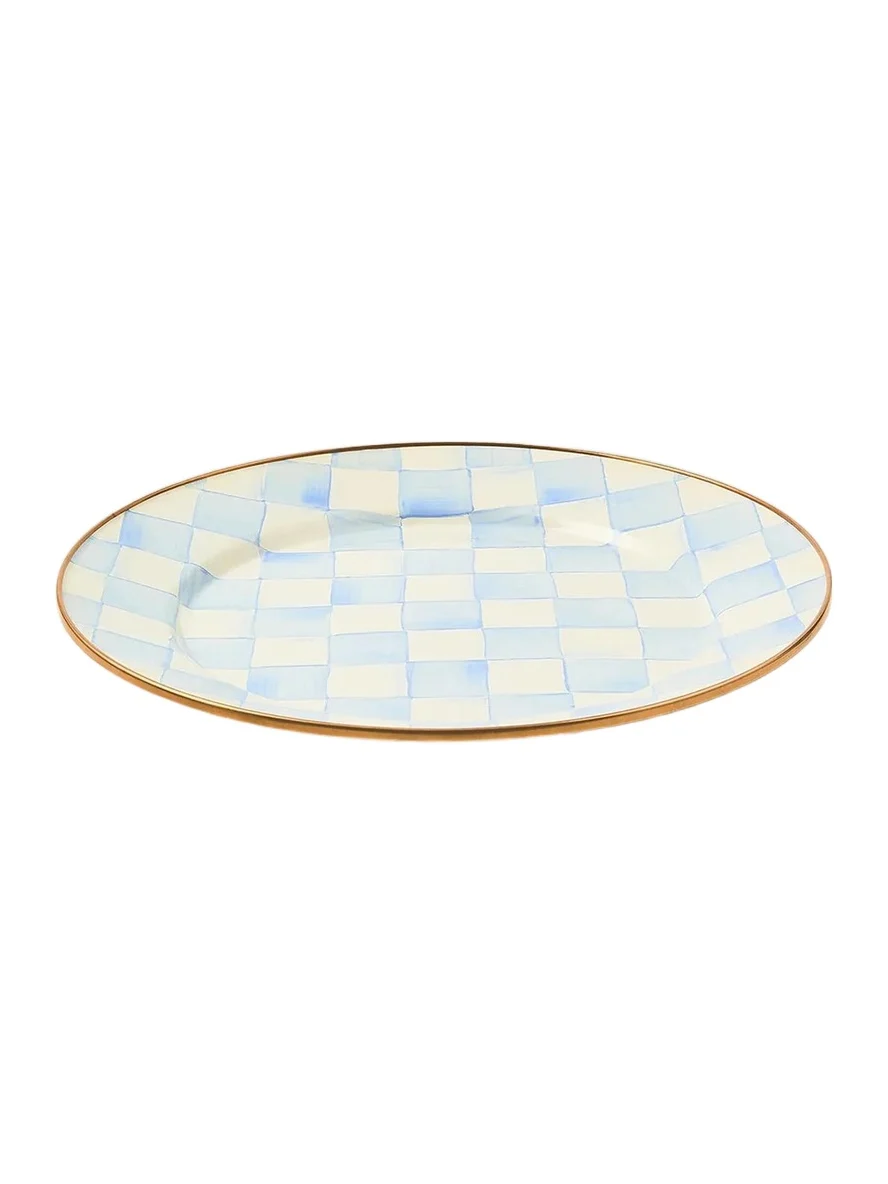 MacKenzie-Childs Sky Check Enamel Dinner Plate