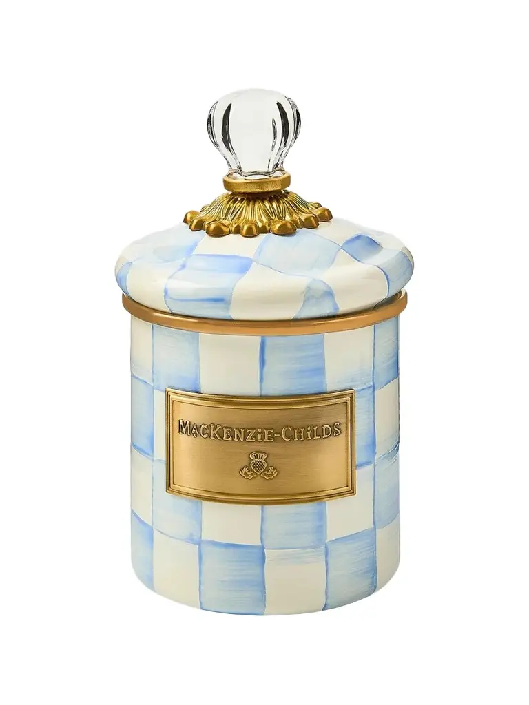 MacKenzie-Childs Sky Check Hand-Painted Enamel Demi Canister