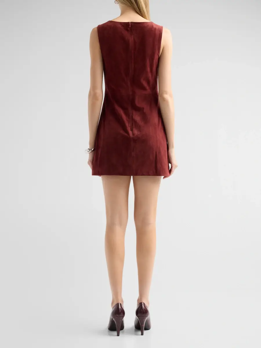 TANYA TAYLOR Women's Reign Suede Mini Dress | Thumbnail 3 TANYA TAYLOR Women's Reign Suede Mini Dress | Thumbnail 3