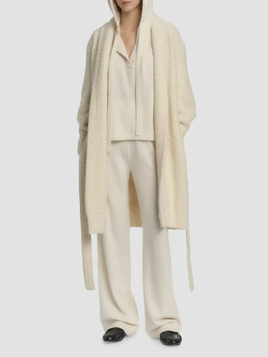 Malo Women's Rice-Stitch Wool-Cashmere Tie-Waist Cardigan | Thumbnail 2 Malo Women's Rice-Stitch Wool-Cashmere Tie-Waist Cardigan | Thumbnail 2