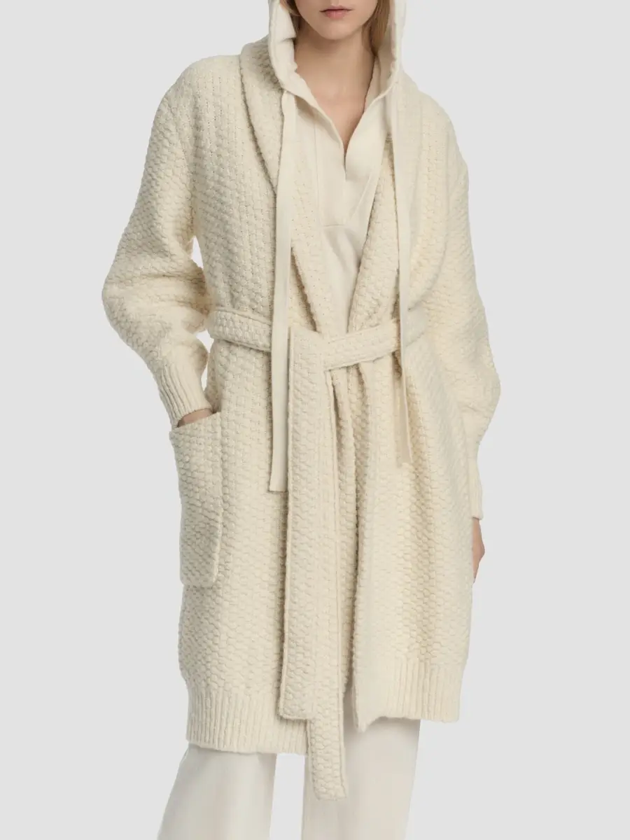 Malo Women's Rice-Stitch Wool-Cashmere Tie-Waist Cardigan | Thumbnail 4 Malo Women's Rice-Stitch Wool-Cashmere Tie-Waist Cardigan | Thumbnail 4