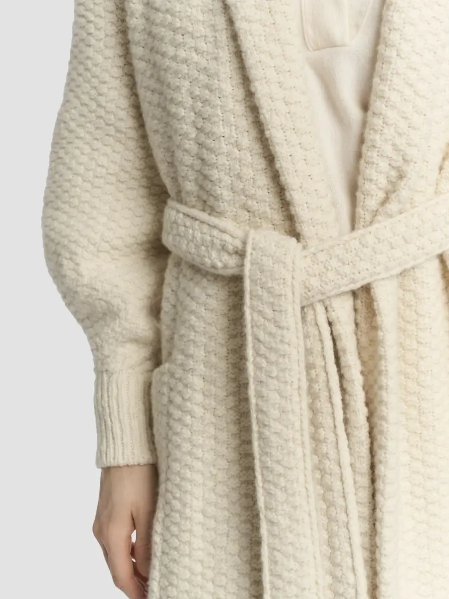 Malo Women's Rice-Stitch Wool-Cashmere Tie-Waist Cardigan | Thumbnail 5 Malo Women's Rice-Stitch Wool-Cashmere Tie-Waist Cardigan | Thumbnail 5