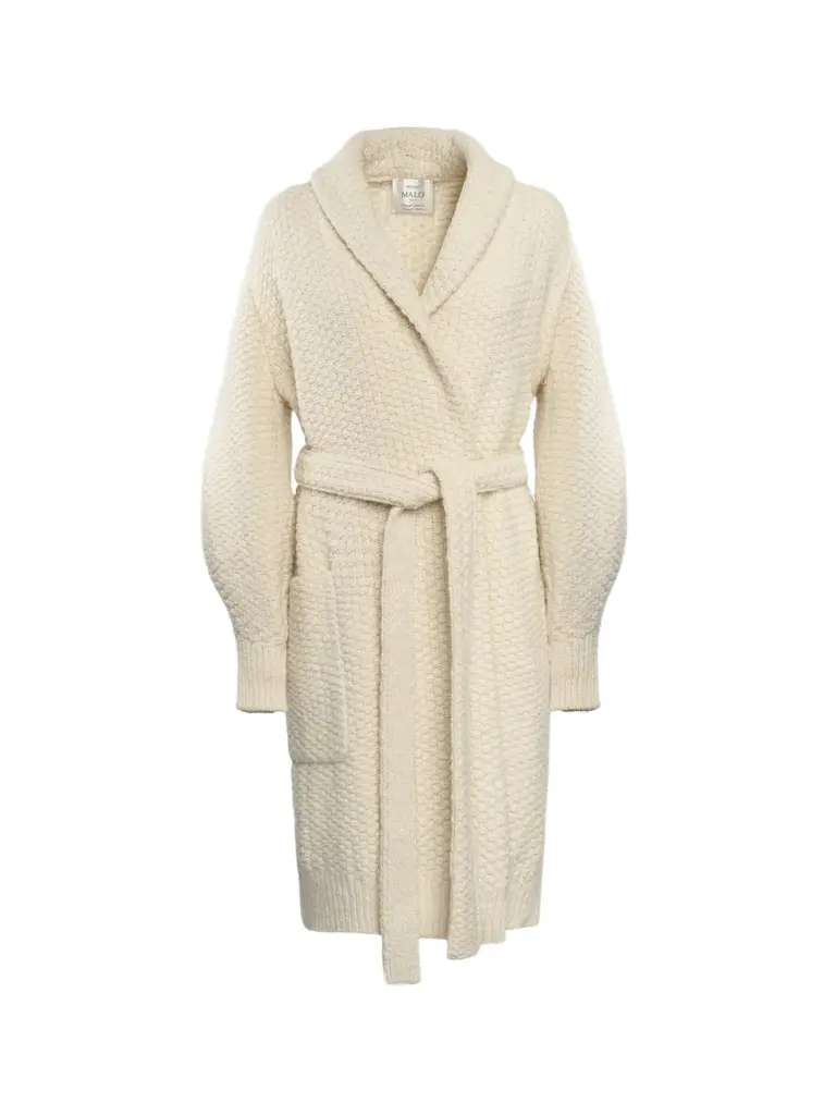 Malo Women's Rice-Stitch Wool-Cashmere Tie-Waist Cardigan