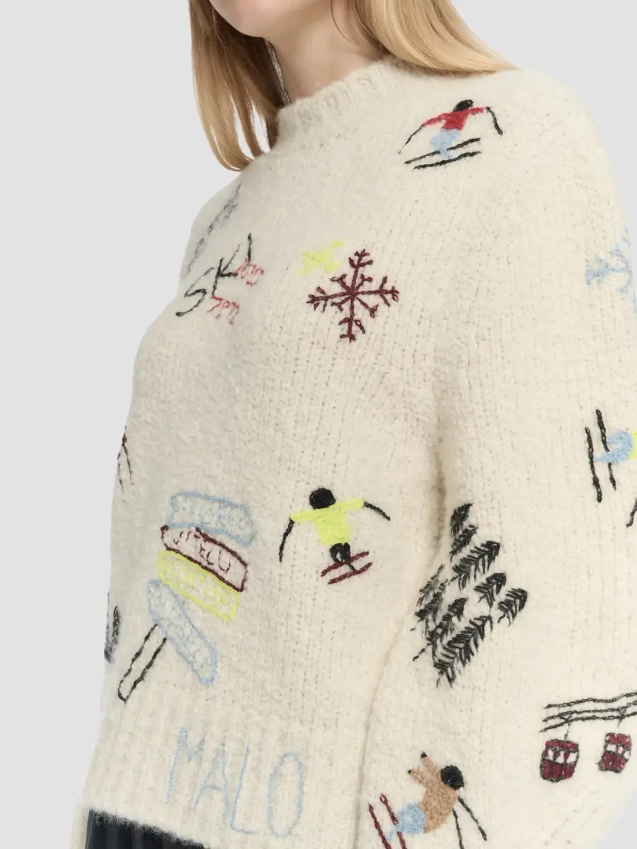 Malo Women's Alpine Intarsia Cashmere Sweater | Thumbnail 4 Malo Women's Alpine Intarsia Cashmere Sweater | Thumbnail 4