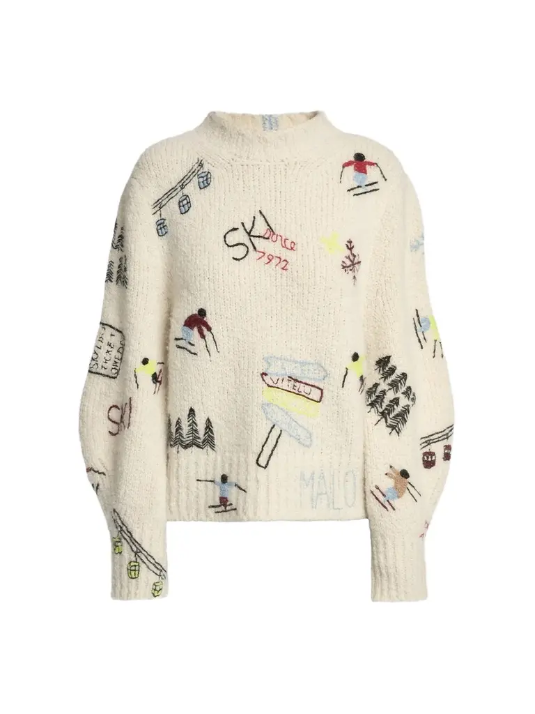 Malo Women's Alpine Intarsia Cashmere Sweater