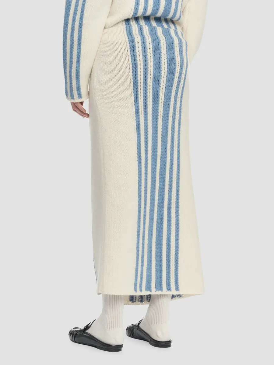 Malo Women's Striped Virgin Wool-Cashmere Wrap Maxi Skirt | Thumbnail 3 Malo Women's Striped Virgin Wool-Cashmere Wrap Maxi Skirt | Thumbnail 3