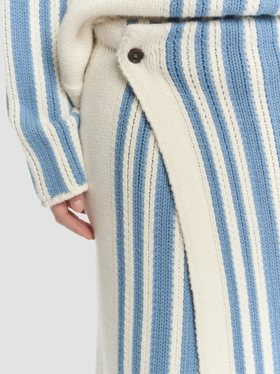 Malo Women's Striped Virgin Wool-Cashmere Wrap Maxi Skirt | Thumbnail 5 Malo Women's Striped Virgin Wool-Cashmere Wrap Maxi Skirt | Thumbnail 5