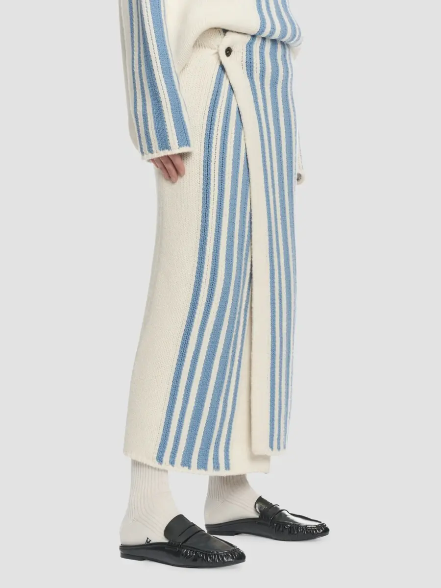Malo Women's Striped Virgin Wool-Cashmere Wrap Maxi Skirt | Thumbnail 7 Malo Women's Striped Virgin Wool-Cashmere Wrap Maxi Skirt | Thumbnail 7