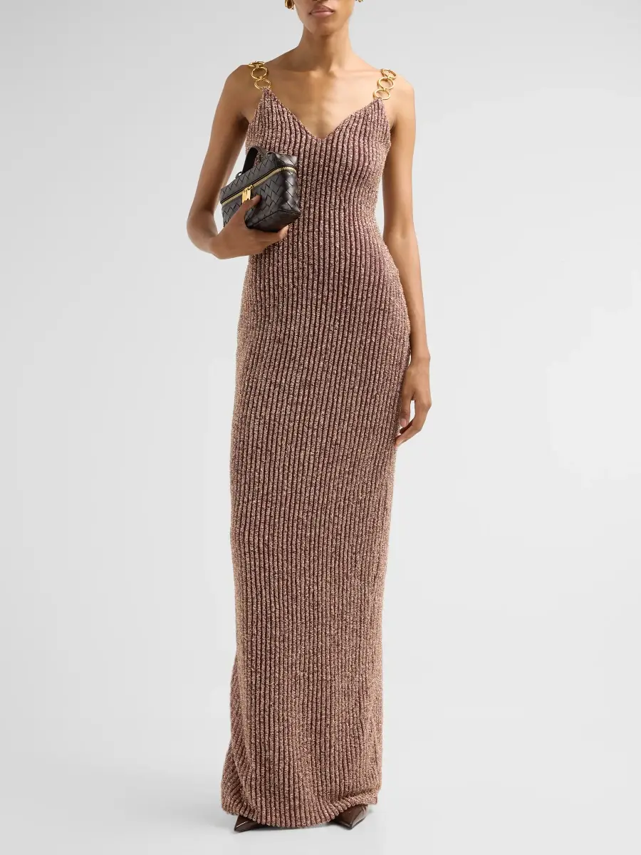 PatBo Women's Groovy Knit Plunging V Maxi Dress | Thumbnail 2 PatBo Women's Groovy Knit Plunging V Maxi Dress | Thumbnail 2