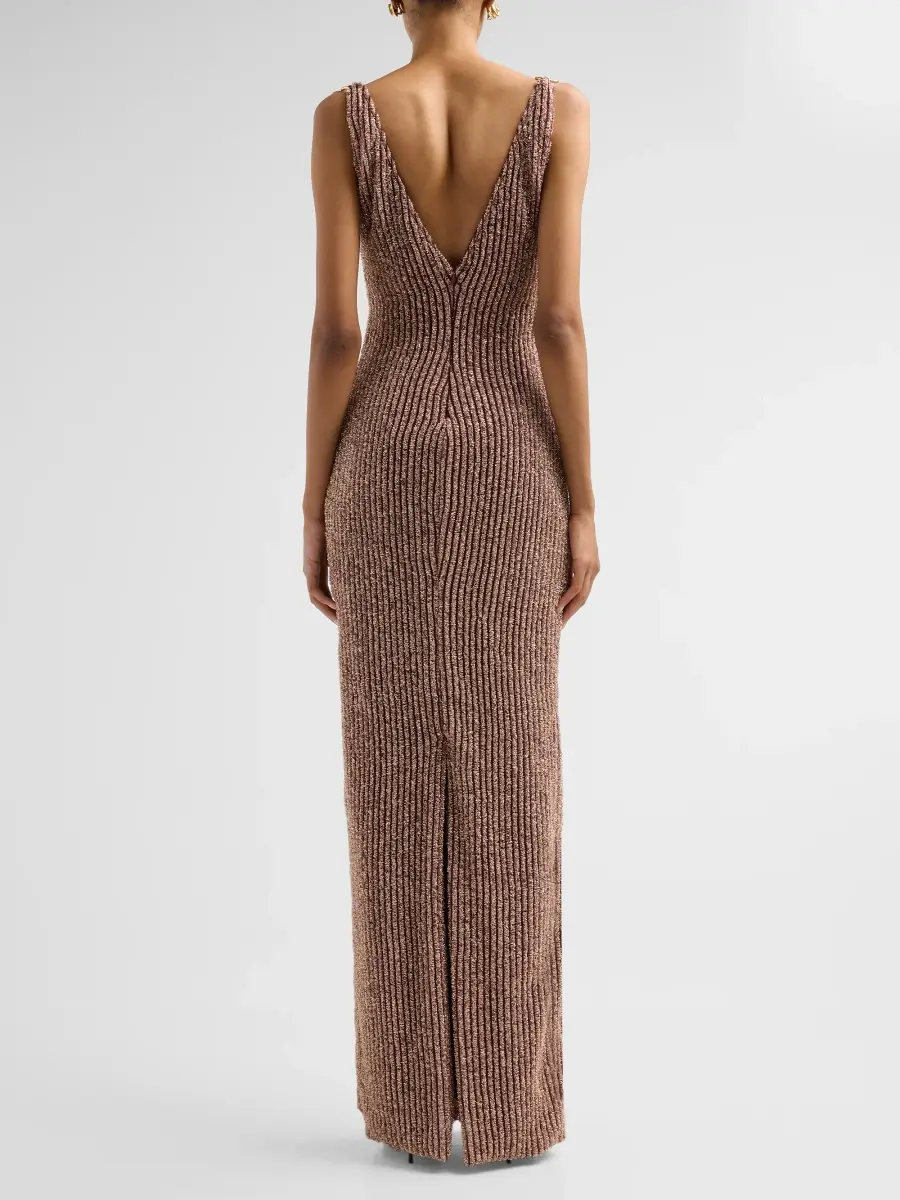 PatBo Women's Groovy Knit Plunging V Maxi Dress | Thumbnail 3 PatBo Women's Groovy Knit Plunging V Maxi Dress | Thumbnail 3