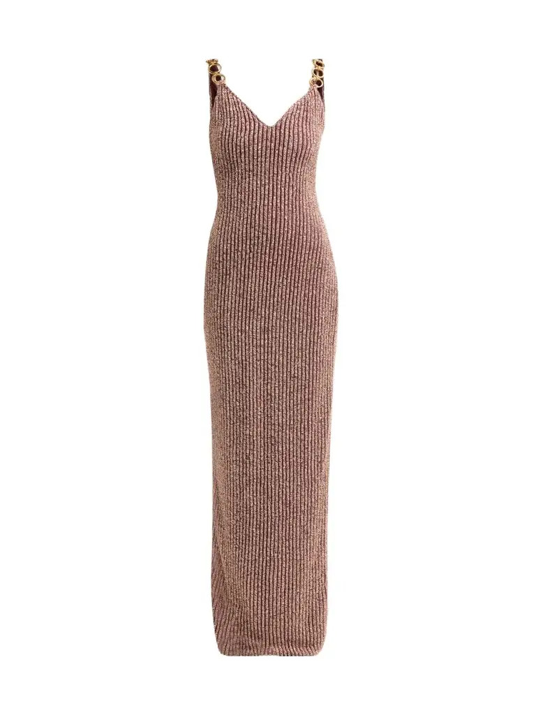 PatBo Women's Groovy Knit Plunging V Maxi Dress