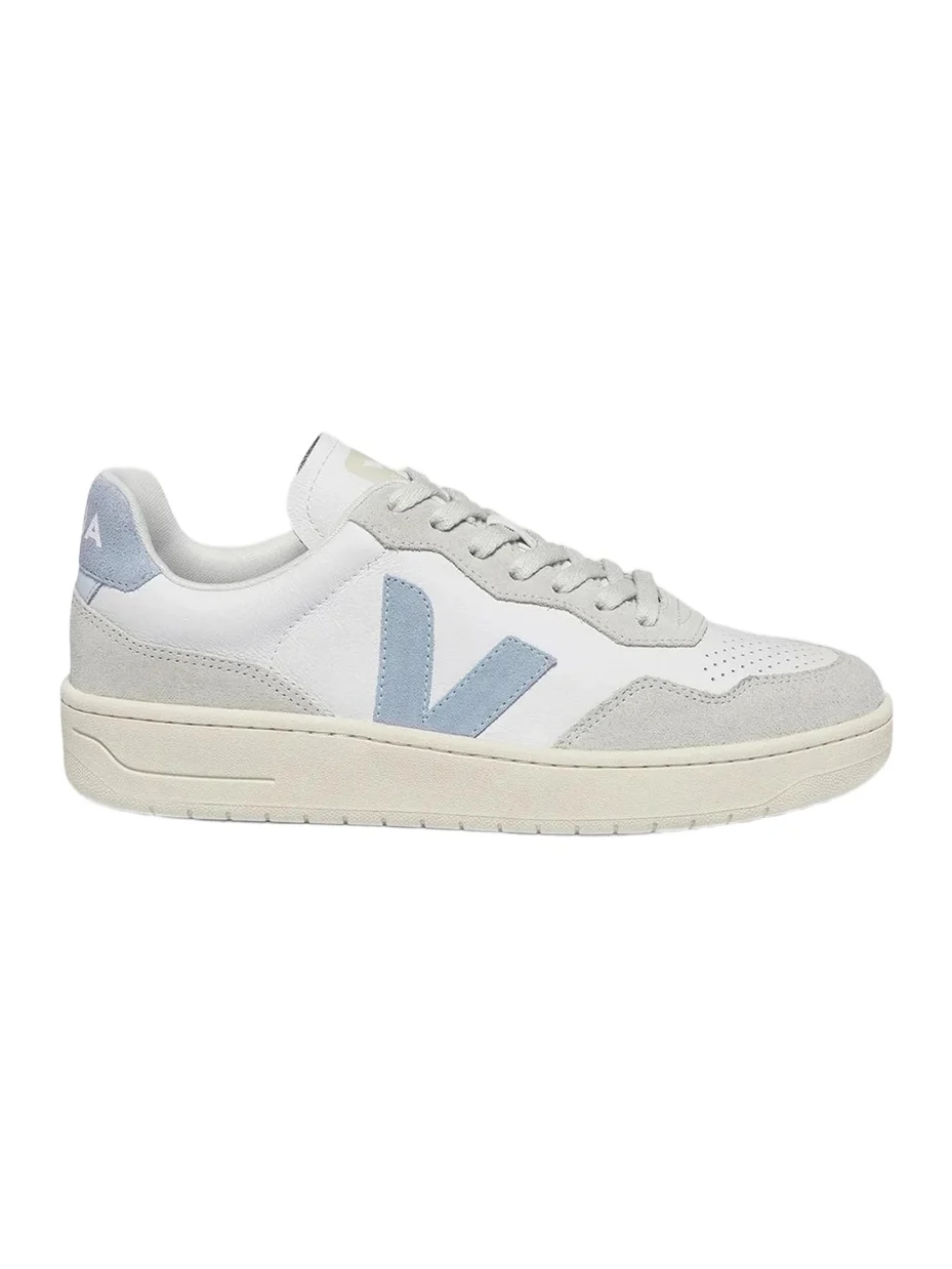 Veja Women's V-90 Bi-Color Mixed Leather Low-Top Sneakers