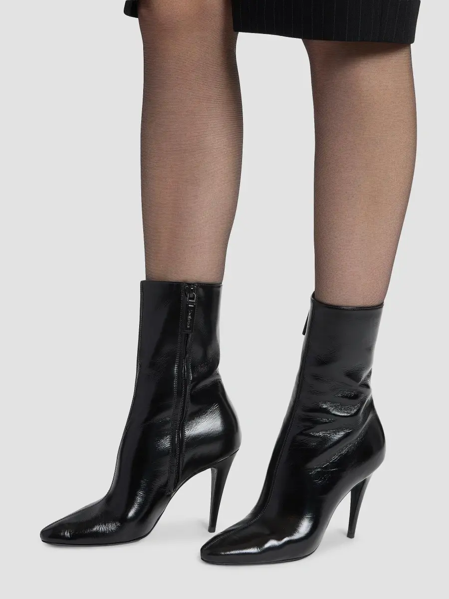 Saint Laurent Women's Capucine Booties in Smooth Leather - Black | Thumbnail 3
