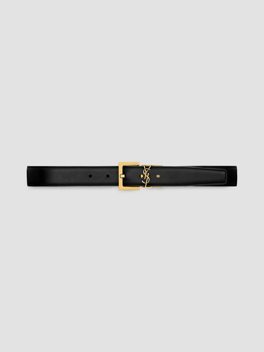 Women's Cassandre Reversible Belt in Smooth Leather - Black Women's Cassandre Reversible Belt in Smooth Leather - Black