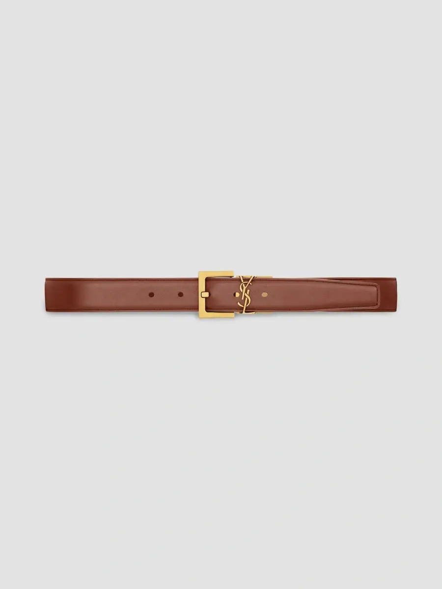 Saint Laurent Women's Cassandre Reversible Belt in Smooth Leather - Black | Thumbnail 4 Saint Laurent Women's Cassandre Reversible Belt in Smooth Leather - Black | Thumbnail 4