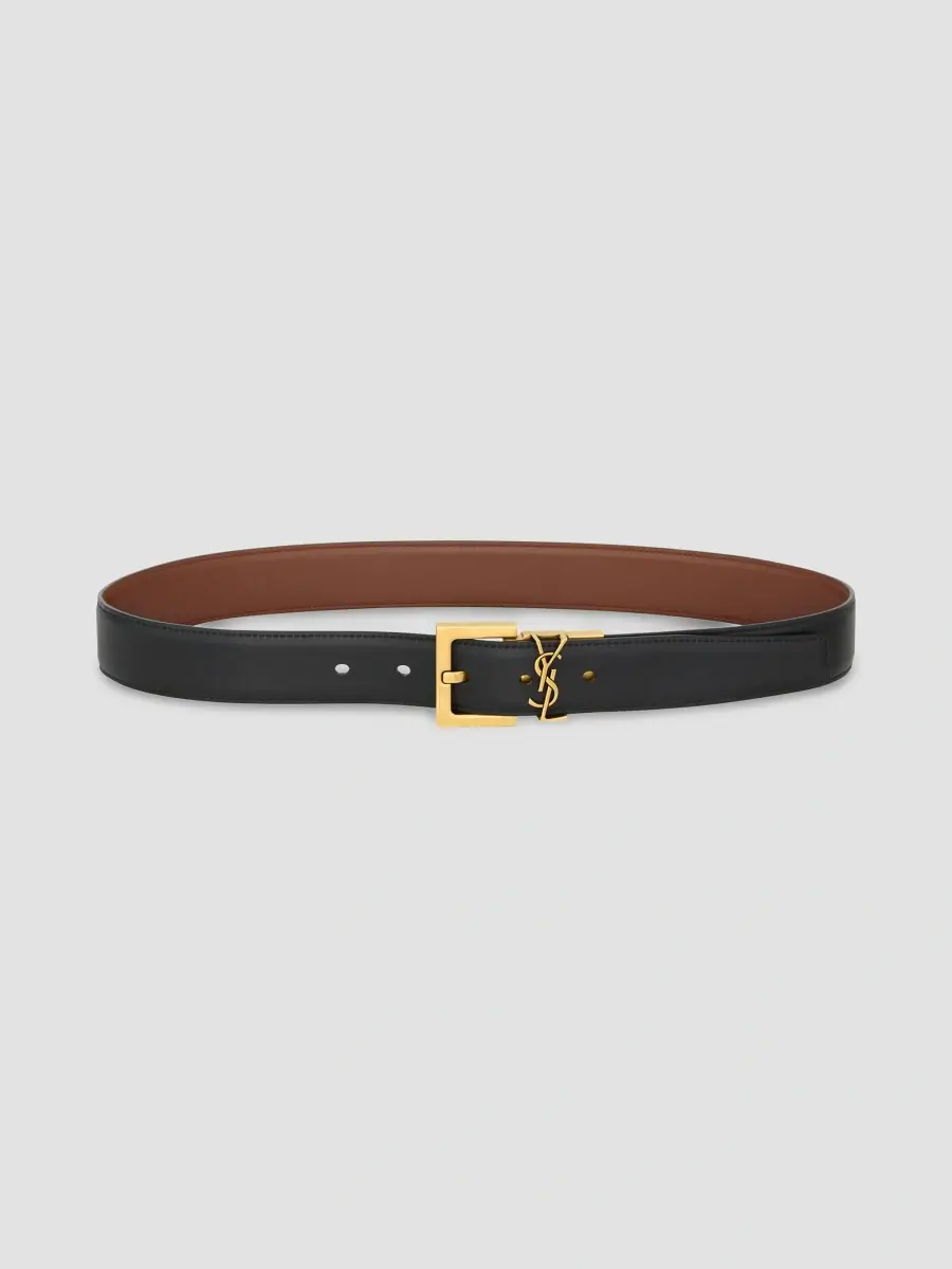 Saint Laurent Women's Cassandre Reversible Belt in Smooth Leather - Black | Thumbnail 5 Saint Laurent Women's Cassandre Reversible Belt in Smooth Leather - Black | Thumbnail 5