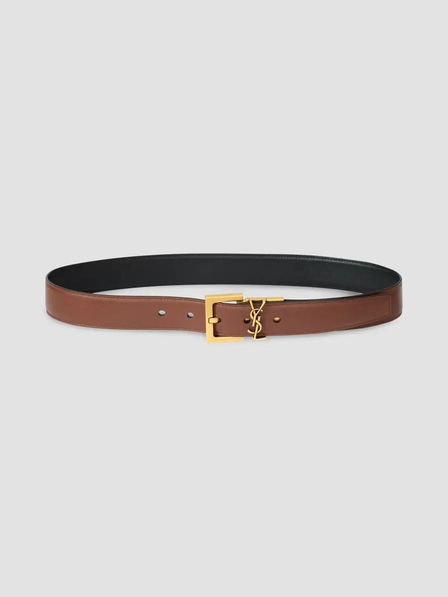 Saint Laurent Women's Cassandre Reversible Belt in Smooth Leather - Black | Thumbnail 6 Saint Laurent Women's Cassandre Reversible Belt in Smooth Leather - Black | Thumbnail 6