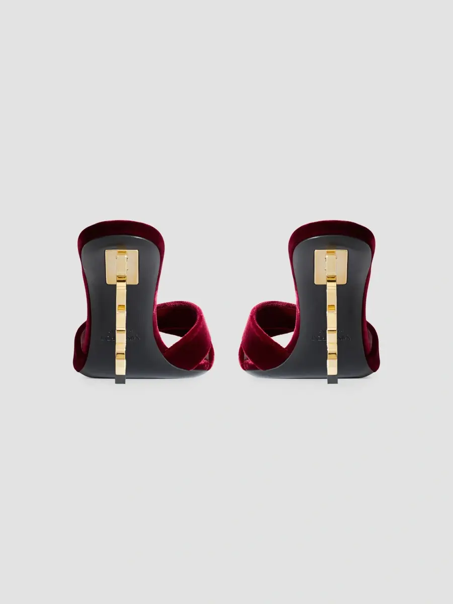 Saint Laurent Women's Opyum Mules in Velvet - French Burgundy | Thumbnail 4 Saint Laurent Women's Opyum Mules in Velvet - French Burgundy | Thumbnail 4