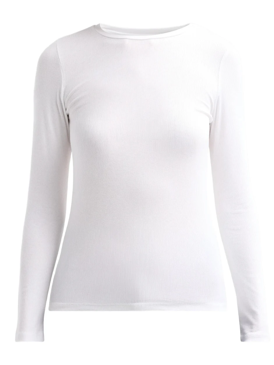 MAJESTIC FILATURES Women's Soft Touch Rib-Knit Top